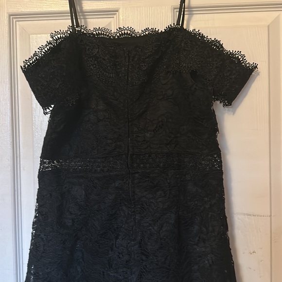 Francesca’s Black Lace Off the Shoulders Dress - Picture 3 of 4